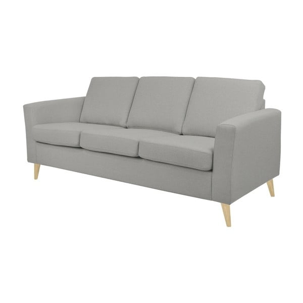 Světle šedá trojmístná pohovka s přírodními nohami Helga Interiors Alex-image-2