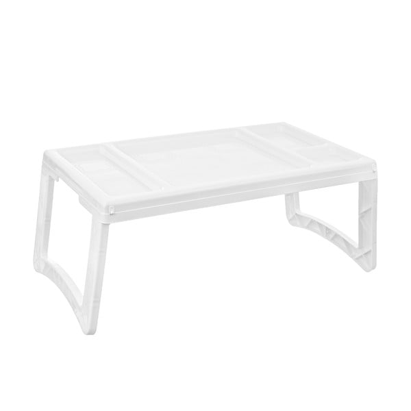 Бяла сгъваема табла за сервиране за легло , 30 x 50 cm - Orion