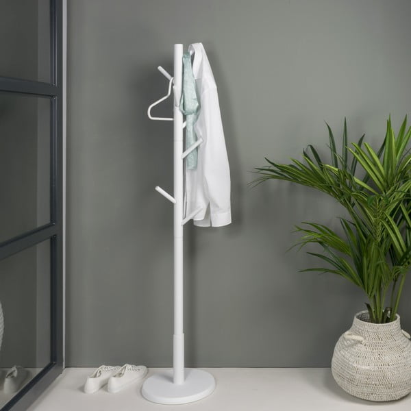 Бяла стойка за връхни дрехи от масивно каучуково дърво ø 36x170 cm Bro – Spinder Design-image-1