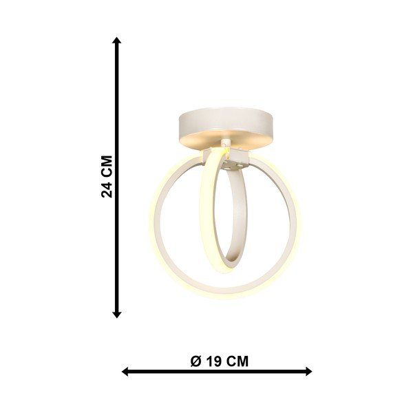 Бяло метално LED осветително тяло за таван Sezen – Squid Lighting-image-3