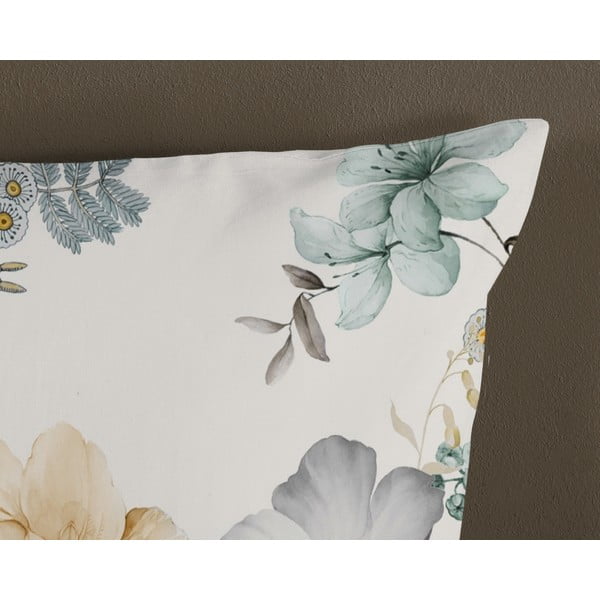 Зелено-кремаво единично удължено памучно спално бельо 140x220 cm Celina – Good Morning-image-3