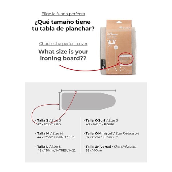 Покривало за дъска за гладене 141x48 cm K-Surf – Rolser-image-3