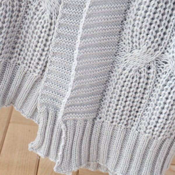 Сиво плетено одеяло 130x170 cm Chunky Marl Knit – Catherine Lansfield-image-2