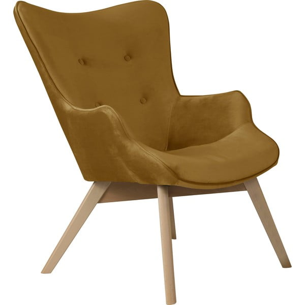Кадифено кресло горчица Niko – Ropez