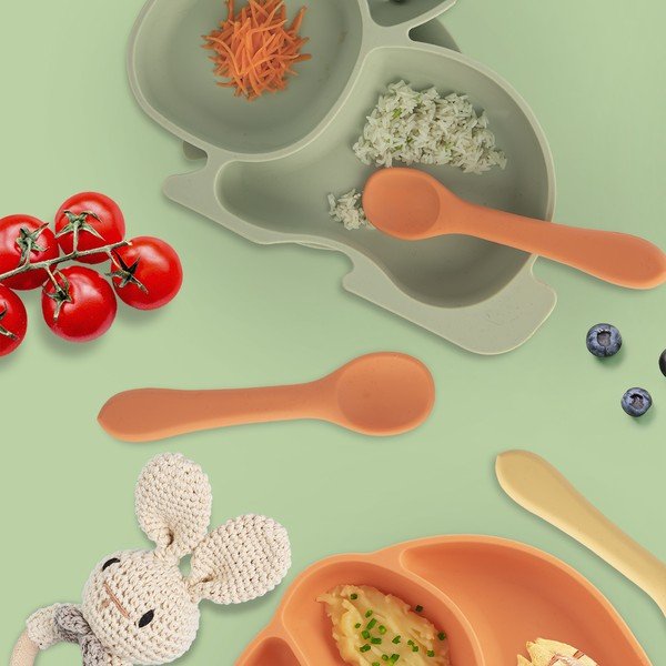 Оранжева детска лъжичка от силикон – Orion-image-1