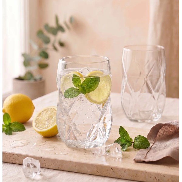 Стъклени чаши в комплект 6 бр. от боросиликатно стъкло 400 ml Geo – Vialli Design-image-3