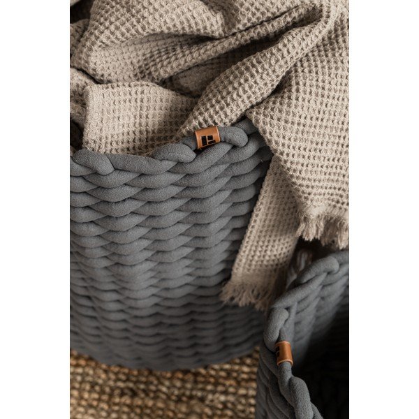 Текстилна кошница ø 40x40 cm Peach Skin Round XL – Bigso-image-2