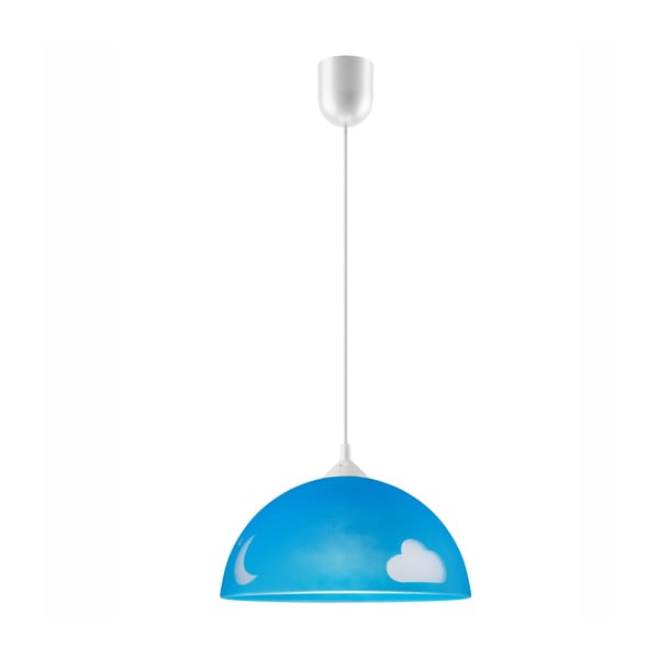 Синя детска лампа със стъклен абажур ø 30 cm Day & Night - LAMKUR