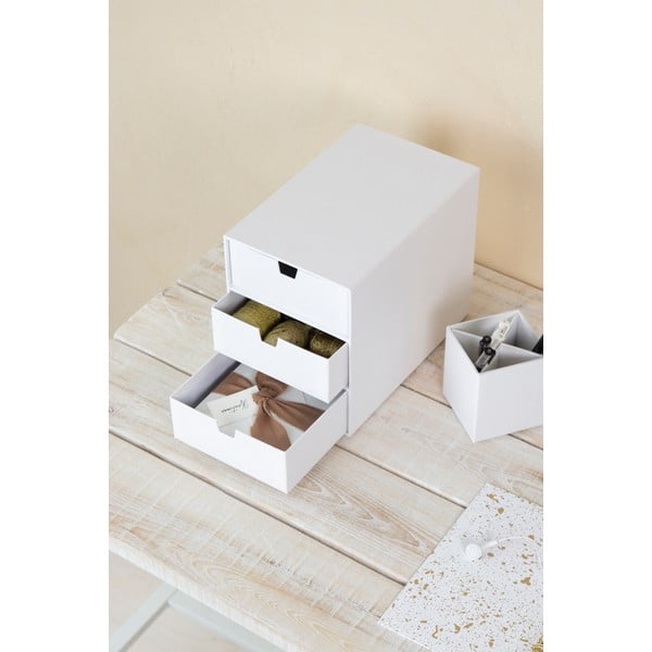 Бяла кутия за чекмеджета с 3 отделения Ingrid - Bigso Box of Sweden-image-1