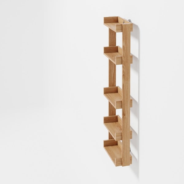 Стенен рафт за баня от дъбова дървесина Yoku - Wireworks-image-2