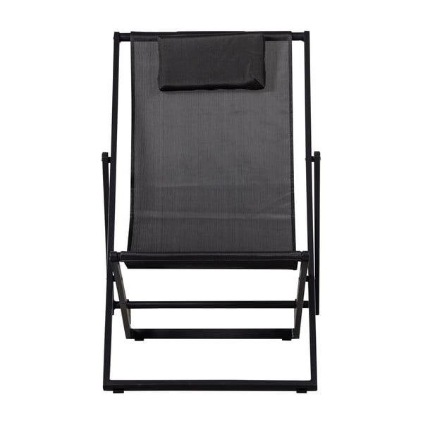 Черен метален сгъваем градински шезлонг Esper – Exotan-image-3