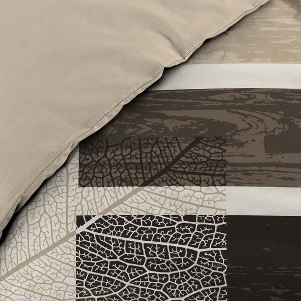 Кафяво двойно  памучно спално бельо 200x200 cm So Natural – douceur d'intérieur-image-3