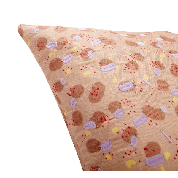 Бежово-розова памучна възглавница Петно, 50 x 50 cm - Hübsch-image-2