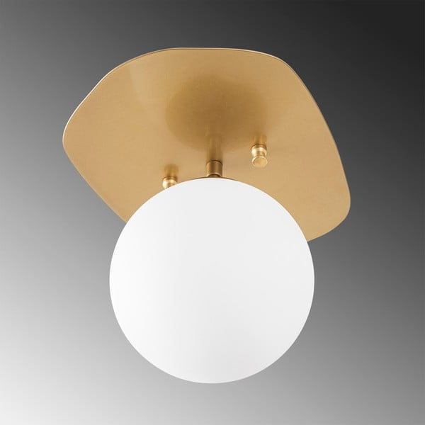 Осветително тяло за таван в златисто със стъклен абажур 20x25 cm Well – Opviq lights-image-3