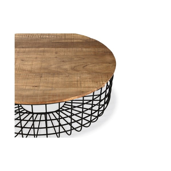 Кръгла масичка за кафе с акациев плот в естествен цвят ø 102 cm Suvan – MOME-image-1