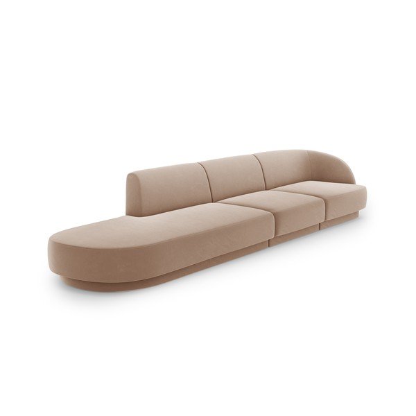 Бежов кадифен диван 302 cm Miley - Micadoni Home-image-3