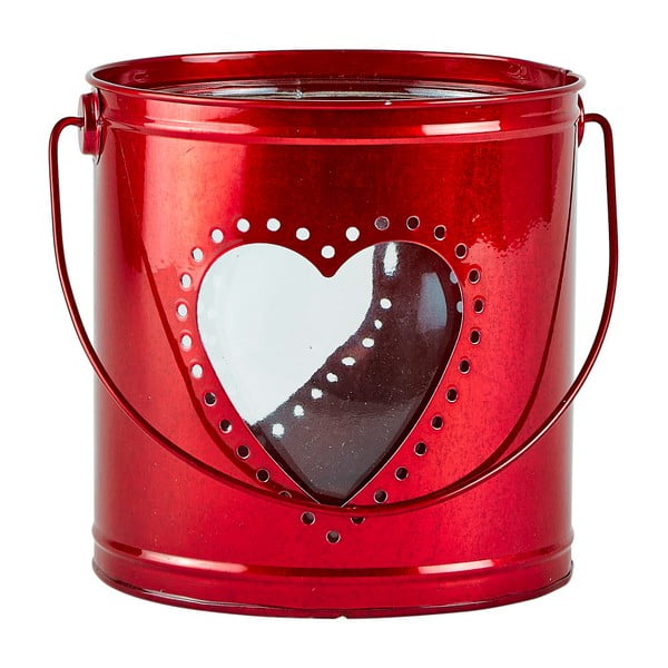 Червен фенер Сърдечно сърце, височина 16 см - KJ Collection