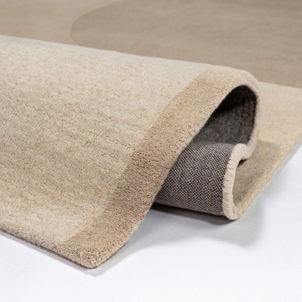 Ръчно изработен вълнен килим в естествен цвят 120x180 cm Lozenge – Flair Rugs-image-2