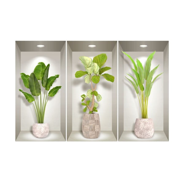 Комплект от 3 3D стикера за стена Бананови дървета - Ambiance-image-2