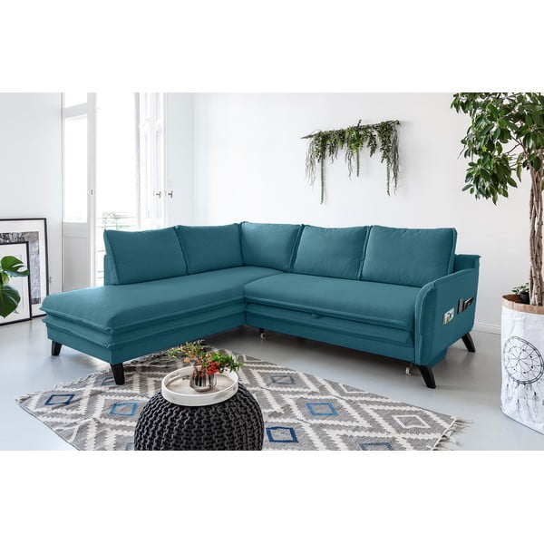 Тюркоазен ъглов разтегателен диван ляв ъгъл, Charming Charlie - Miuform-image-4