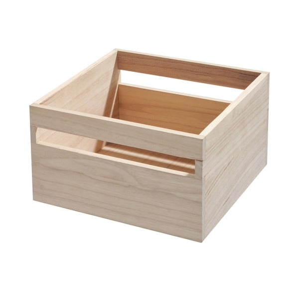 Кутия за съхранение, изработена от дървесина от пауловния, 25,4 x 25,4 cm Eco - iDesign