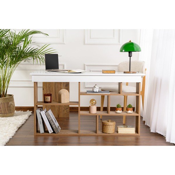 Работна маса с боров декор 120x130 cm Vesper – Kalune Design-image-3