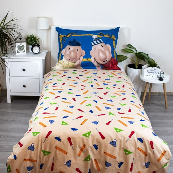 Единично  памучно детско спално бельо 140x200 cm Pat a Mat – Jerry Fabrics-image-2