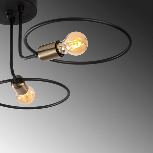 Черно осветително тяло за таван Circle – Opviq lights-image-4