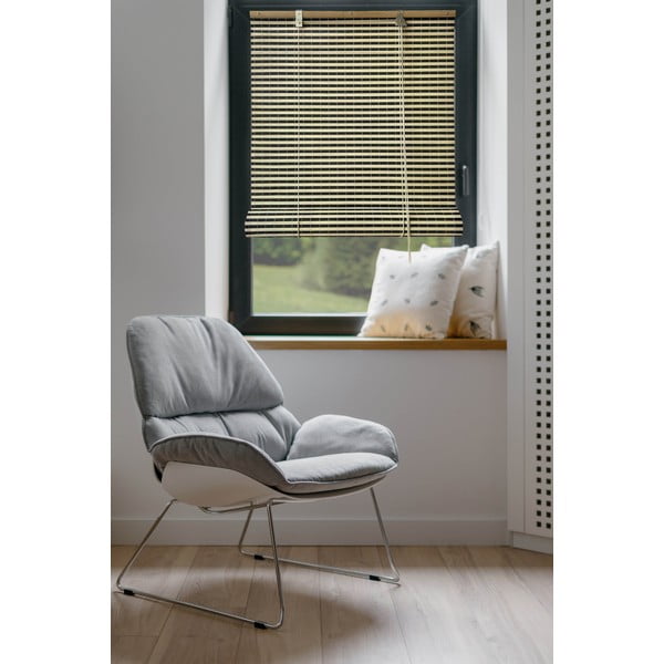 Бамбукова ролетна щора в черен и естествен цвят 200x160 cm Vela – Gardinia-image-1