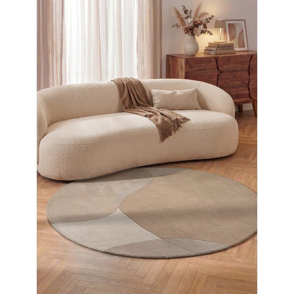 Бежов вълнен кръгъл килим ø 160 cm Ovia – Villeroy&Boch-image-4