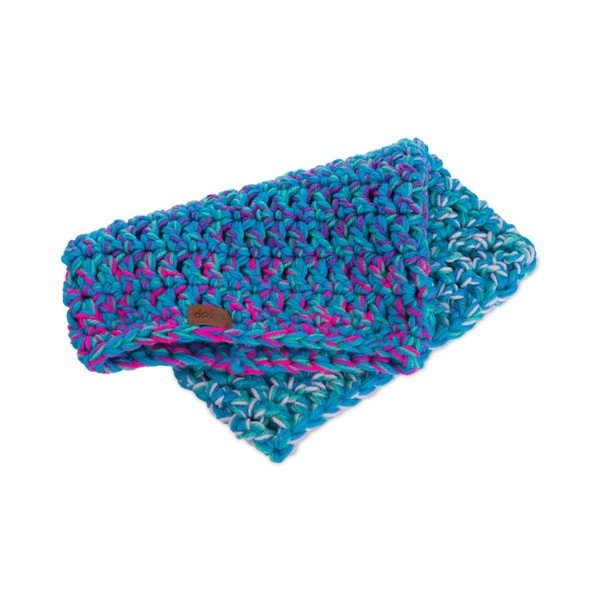 Син ръчно плетен кръгъл шал Twister - DOKE-image-2