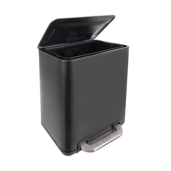 Черно кошче за боклук с педал от неръждаема стомана 20 l Black – Orion-image-2