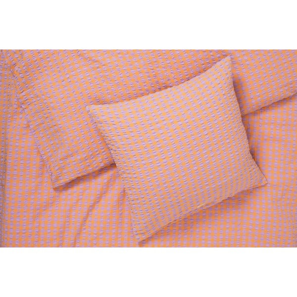 Крепирано единично спално бельо в оранжево-лавандулово 140x200 cm Bæk&Bølge - JUNA-image-2