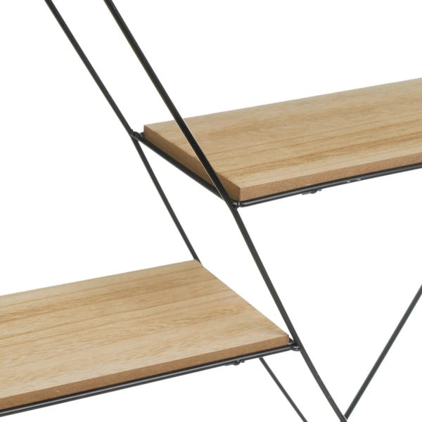 Двуетажна етажерка в черно-естествен цвят 50 cm - Casa Selección-image-1