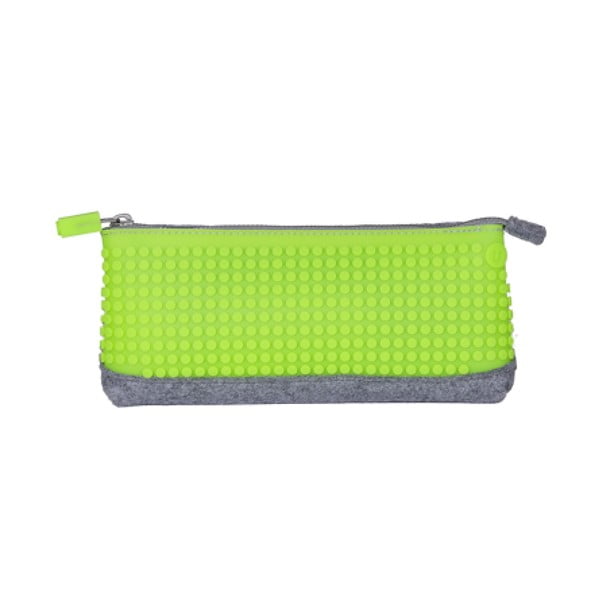 Калъф за моливи Pixel, сив/ябълково зелен - Pixel bags