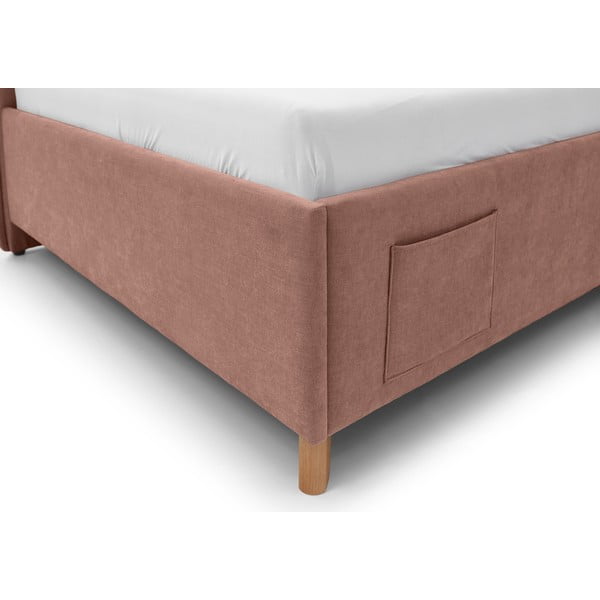 Розово тапицирано ъглово детско легло 120x200 cm без ламелно дъно Fun – Meise Möbel-image-4