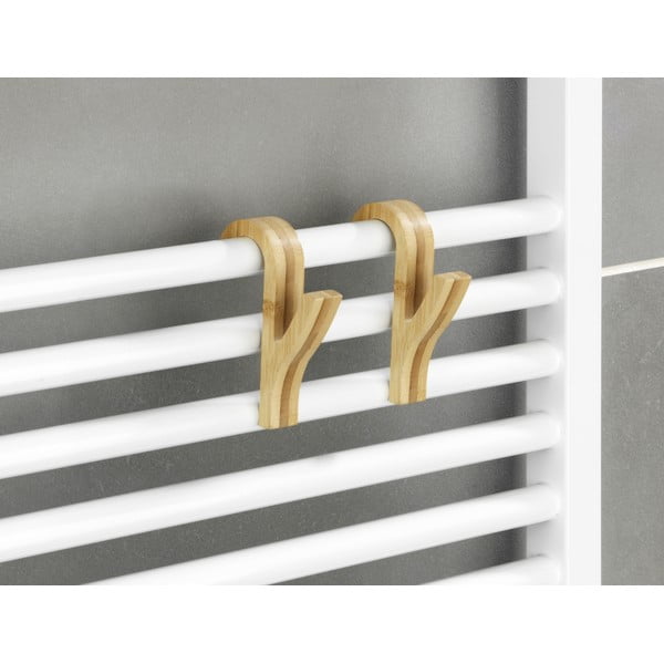 Висящи бамбукови куки в комплект от 2 бр. в естествен цвят – Wenko-image-1