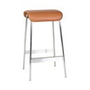 Бар столове от изкуствена кожа в кафяво-сребрист цвят в комплект от 2 броя (височина на седалката 75 см) Avenue - Hübsch