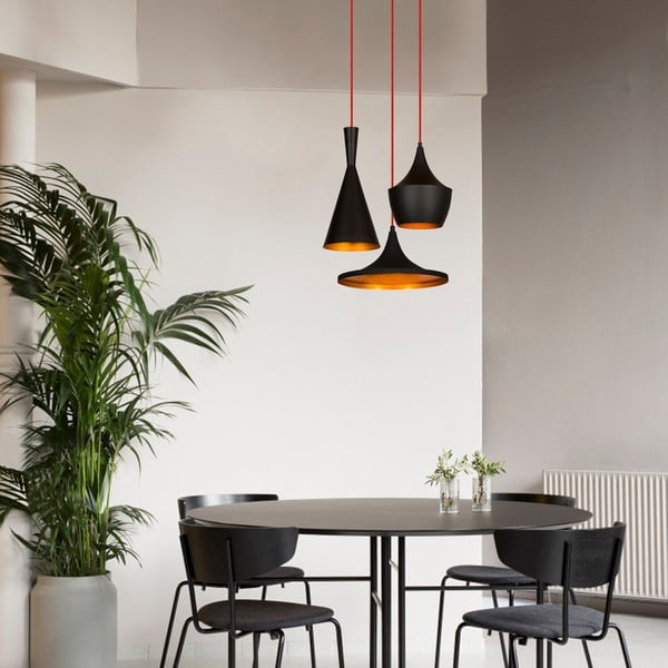 Черно/в меден цвят висящо осветително тяло с метален абажур ø 51 cm Elmas – Opviq lights-image-1