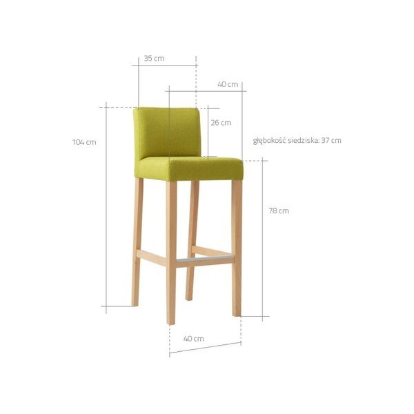Červená barová židle s přírodními nohami Custom Form Wilton-image-2