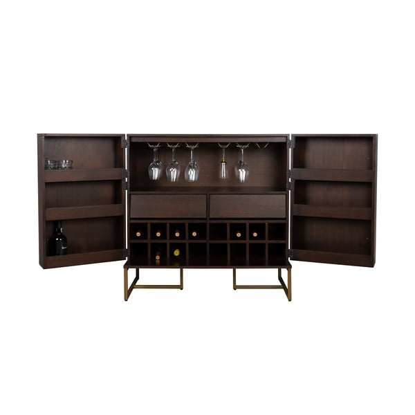 Шкаф за вино от екзотично дърво за 24 бутилки, 100x100 cm Class - Dutchbone-image-4