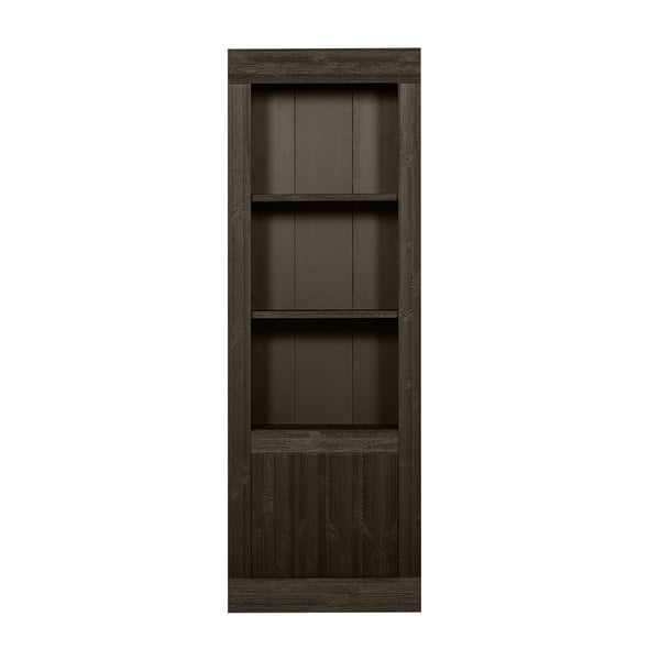 Тъмнокафяв шкаф за книги от борова дървесина 78x230 cm Yumi - BePureHome