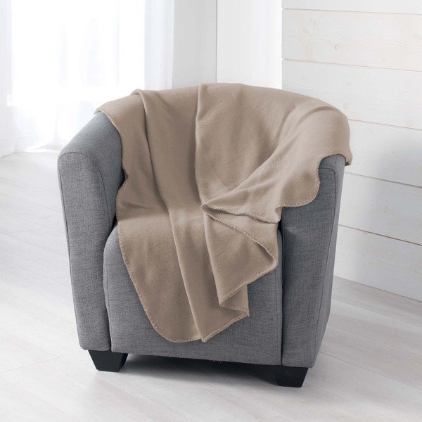 Светлокафяво одеяло от флийс 125x150 cm Milou – douceur d'intérieur