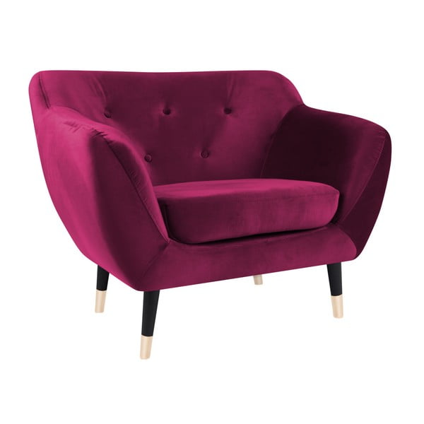 Růžové křeslo s černými nohami Mazzini Sofas Amelie-image-2