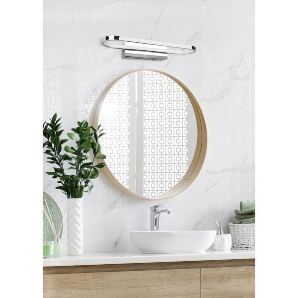 LED лампа за стена в лъскаво-сребрист цвят (дължина 40 см) Gianni - Trio-image-1