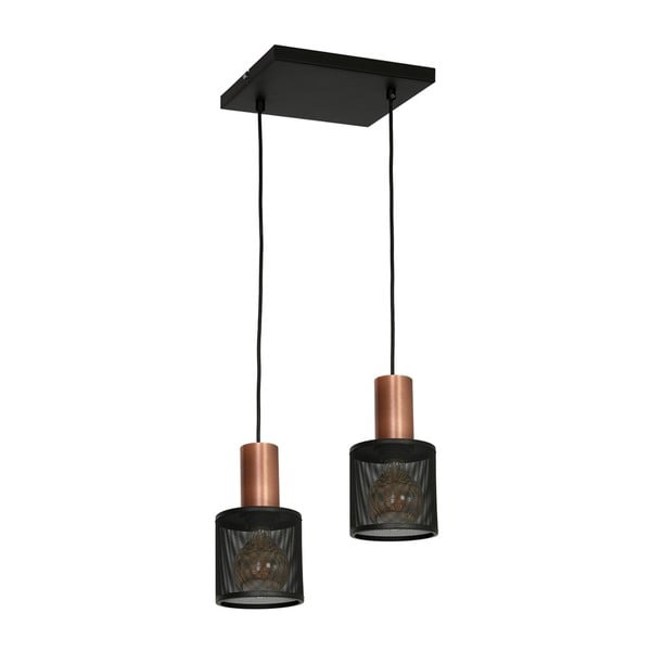 Черна висяща лампа с розови детайли Ares Dos - Homemania