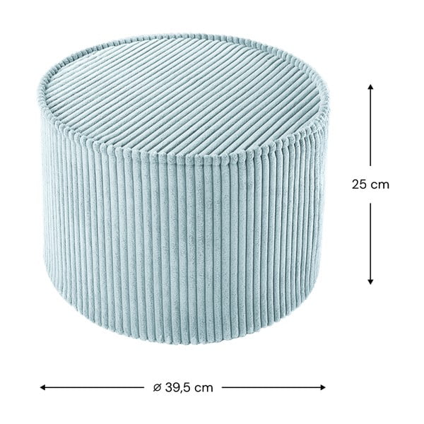 Детски пуф от рипсено кадифе в цвят мента – Wigiwama-image-2