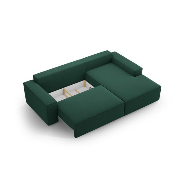 Зелен разтегателен ъглов диван (десен ъгъл) Jodie – Micadoni Home-image-4