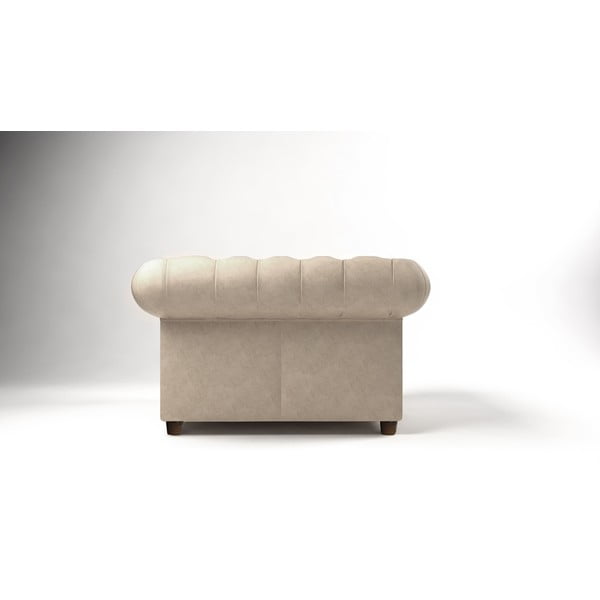 Кремаво кадифено кресло Cambridge - Ropez-image-2