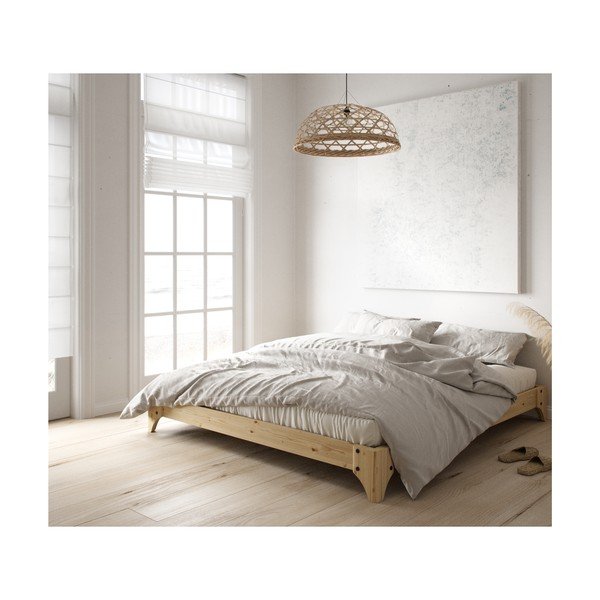 Двойно легло от борова дървесина с матрак и татами Double Latex Natural Clear/Natural, 160 x 200 cm Elan - Karup Design-image-3
